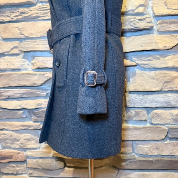 J.Crew Stadium Cloth Nello Gori Gray Wool Blend Belted Trench Coat - Picture 4 of 13